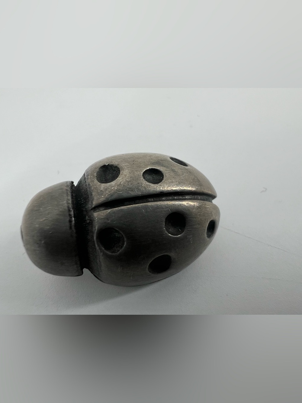 Vintage Sweden SilverTone Pewter Metal Ladybug Insect 1” Pin Brooch